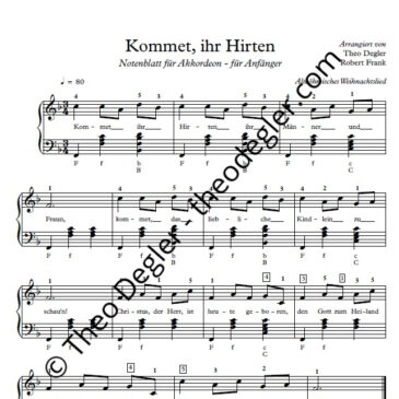 Kommet, Ihr Hirten (Akkordeon)